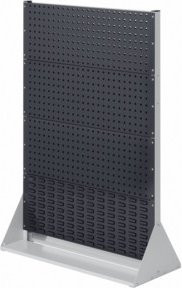 Kappes Stellwand RasterPlan Gr. 4 doppelseitig in Grau mit 6 Loch-/2 Schlitzplatten, B: 145,0 cm, H: 100,0 cm, T: 43,0 cm - Bild 1