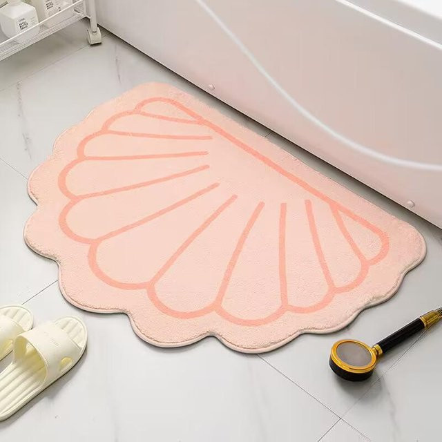 Saugfähige und rutschfeste Badezimmermatte von Yiran Furniture in Pink mit floralem Design, B/B: 40 x 60 cm - Bild 1