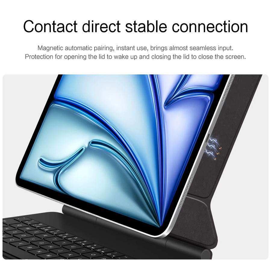 AJIUYU Pogo-Pin Tastatur Hülle für iPad Pro 12,9 Zoll und iPad Air 13 Zoll M4 M3 M2 Magic Keyboard kompatibel - Bild 3