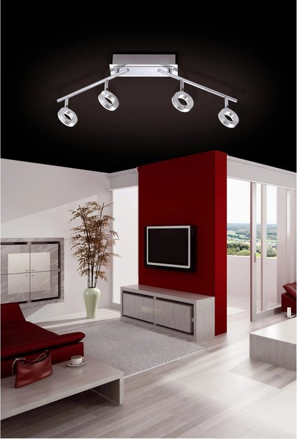 Paul Neuhaus Sileda LED-Deckenstrahler 4-flammig in Silber Aluminium Matt mit verstellbaren Spots für Badezimmer und Wohnbereich - Bild 1