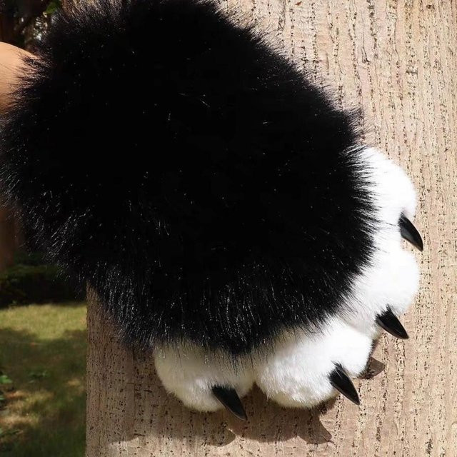 Linyi toy Katzenpfoten Handschuh, Plüsch, Quietschend, Schwarz - Bild 1