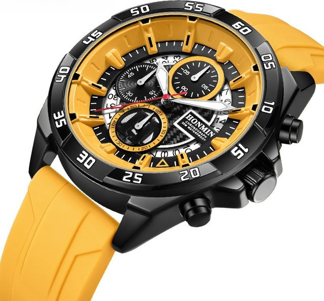 HONMIN Armbanduhr, Quarz, Schwarz, Silikon, Herren - Bild 1