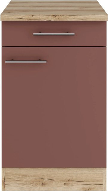 OPTIFIT Bari407 Küchen-Unterschrank in Rostrot mit modernem Design und melaminbeschichteter Qualitätsspanplatte, Breite: 50 cm - Bild 1