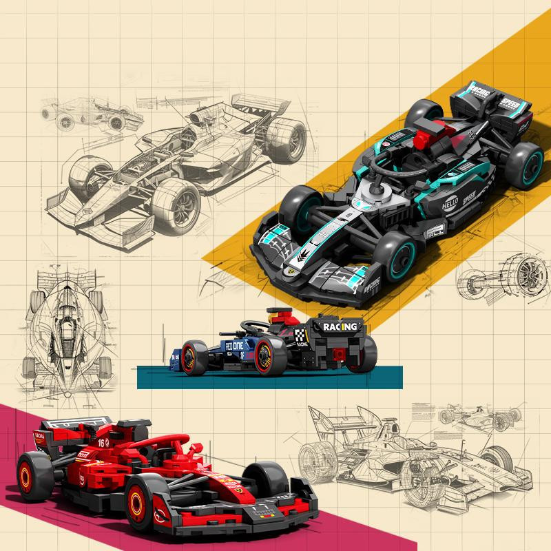SEMBO BLOCK Stadt Sportwagen Rennsport Bautechnik Supercar Fahrzeug Spielzeug 6-12 Jahre - Bild 3