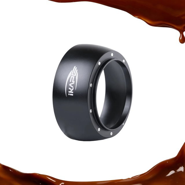 IKAPE Magnetischer Kaffee-Dosiertrichter für Siebträger, minimalistisches Zubehör für die Kaffeestation, Schwarz, Rund - Bild 1