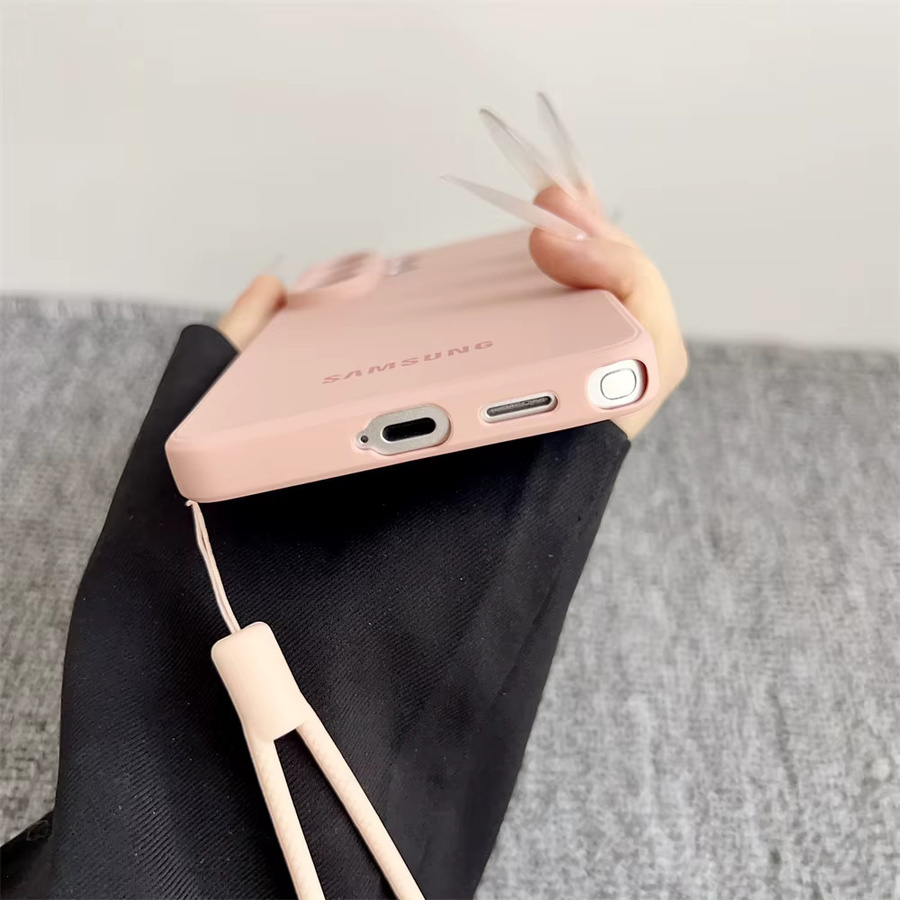 Stoßfeste Silikon-Schutzhülle mit Handgelenksschlaufe für Samsung Galaxy S26 Ultra S25 S24 S23 S22 S21 Ultra Plus S25 Edge FE in Blau und Pink - Bild 2