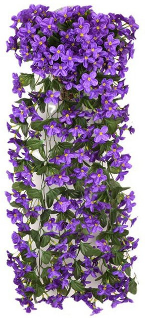 Hängende Blumen-Rebe Sea of Flowers in Violett als florale Dekoration für Garten und Haus - Bild 1
