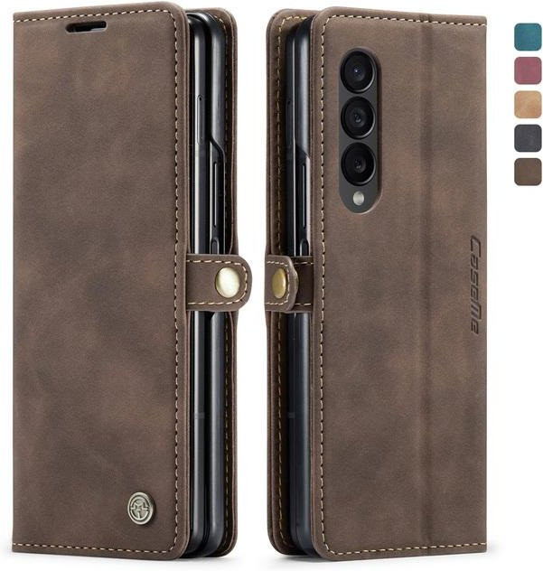 EIN XIONG GU Business Anti-Drop Ganzkörper-Hülle mit Kartenfach für Samsung Galaxy Z Fold 4 5G, Braun - Bild 1