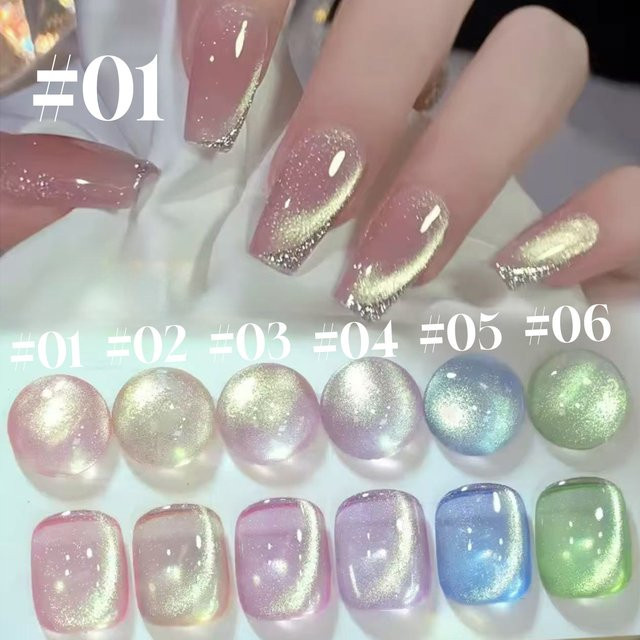 MIANEL Green Cat Magnetic Gel, 10 ml, Holographic Glitter, Glänzend - Bild 1