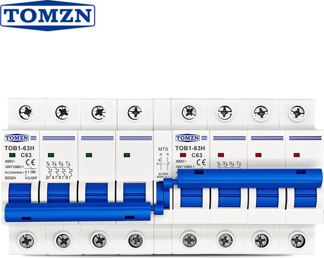 TOMZN 4P Plus 4P MTS AC Dual-Power Manueller Transferschalter MCB Dreiphasig Vierleiter in Weiß - Bild 1