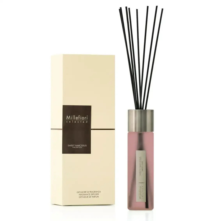 Millefiori Reed Diffuser Sweet Narcissus mit Duftstäbchen, 350 ml, süß und fruchtig - Bild 1