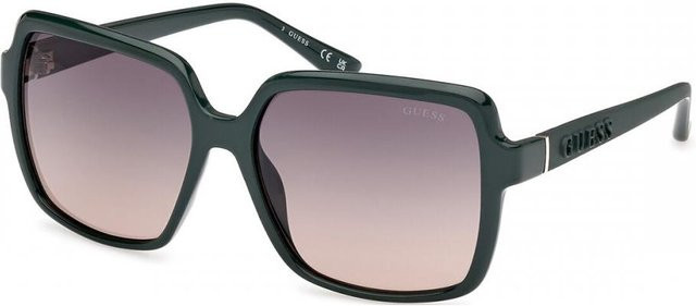 Guess GU 00157 Sonnenbrille, Quadratisch, Vollrand, Kunststoff, Damen, Green Grey - Bild 2