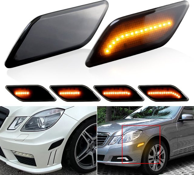 Dynamische LED Seitenmarkierungsleuchten für Mercedes Benz W212 E-Klasse E300 E350 E550 E63 AMG Limousine und Wagon (2010-2013) von SAARMAT - Bild 1