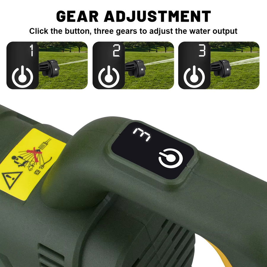 Gisam 6-in-1 Bürstenloser Elektrischer Hochdruck-Autowäscher in Grün, Kabellose Wasserpistole für Makita LXT 18V Akku mit 200 Bar Druck - Bild 3