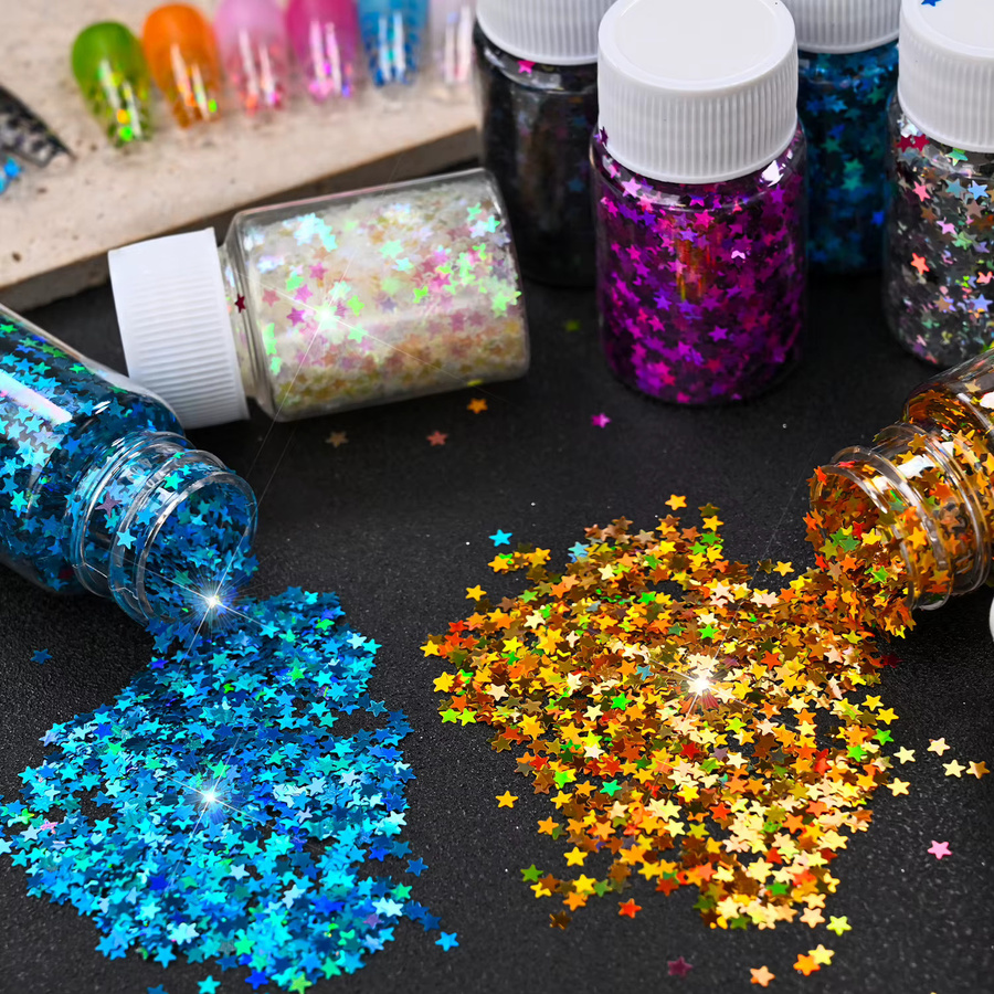 MAFANAILS Nagelglitzer Stern-Pailletten, 7g, Holographisch, Glänzend - Bild 5