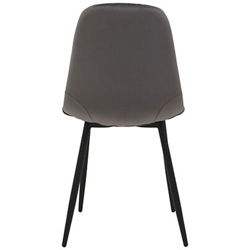 2er Set Stühle Hela in Grau mit Samtvelour und Rautensteppung im Retro-Look, B/H/T: 44 x 89 x 53,5 cm - Bild 3