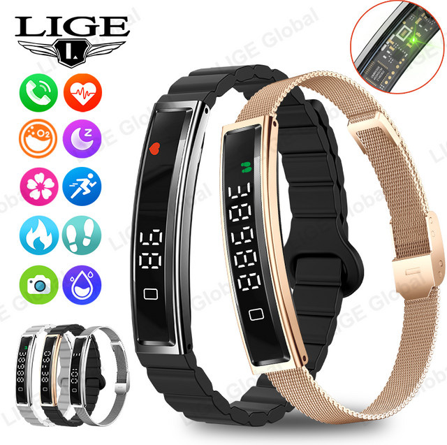 LIGE Smart Band Fitness-Tracker in Schwarz mit Herzfrequenz-, Blutsauerstoff- und Schlafüberwachung sowie Schrittzähler und Anruf-Erinnerung - Bild 1