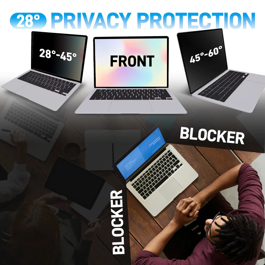 RVAPU Anti-Peep Displayschutz für 14 Zoll Laptop mit Blaulichtfilter und 16:9 Format - Bild 4