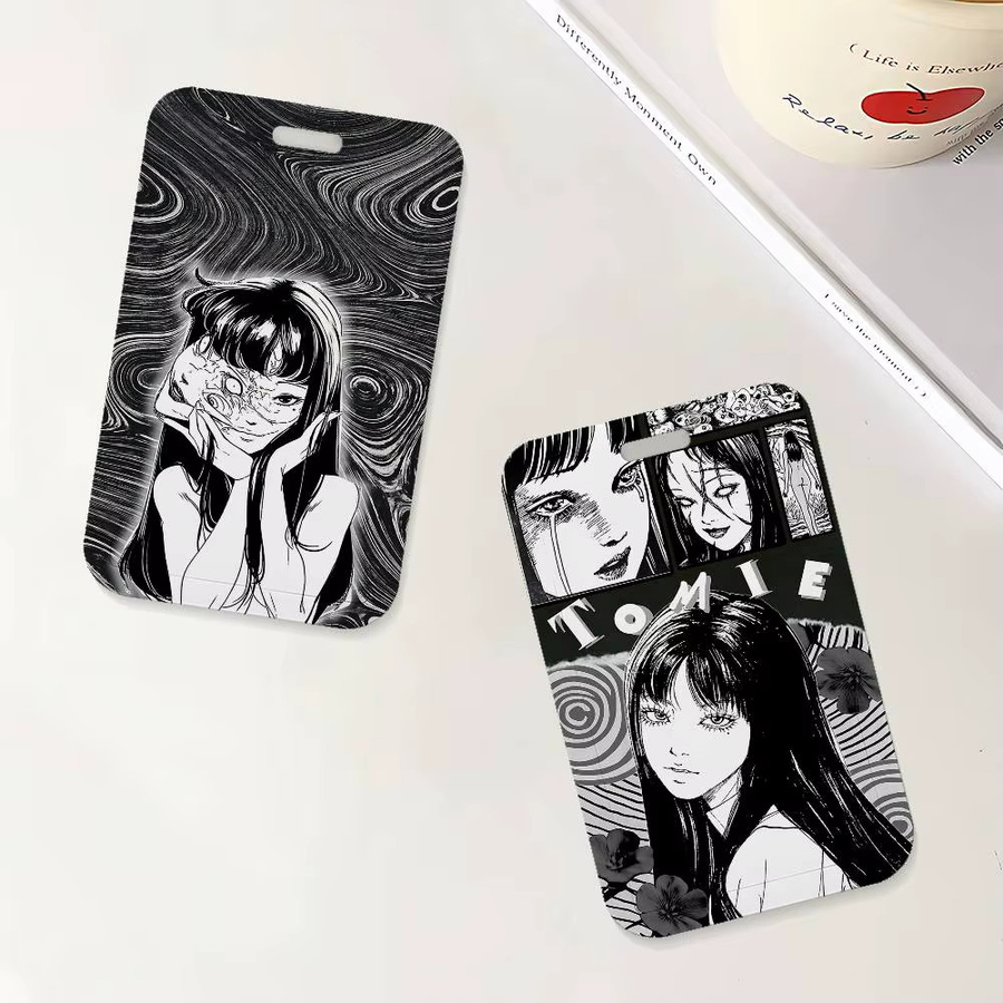 Junji Ito Cartoon Ausweishalter mit Umhängeband aus Kunststoff für Büro und Schule - Bild 4