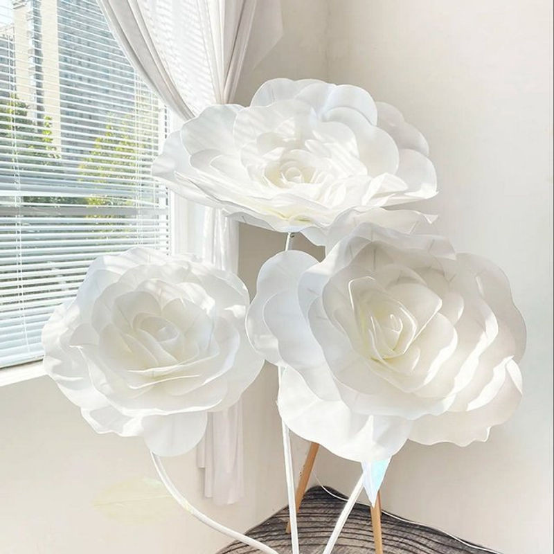 MEIHON Künstliche Riesige Rose in Weiß aus PE-Schaum für Hochzeit und Dekoration - Bild 1