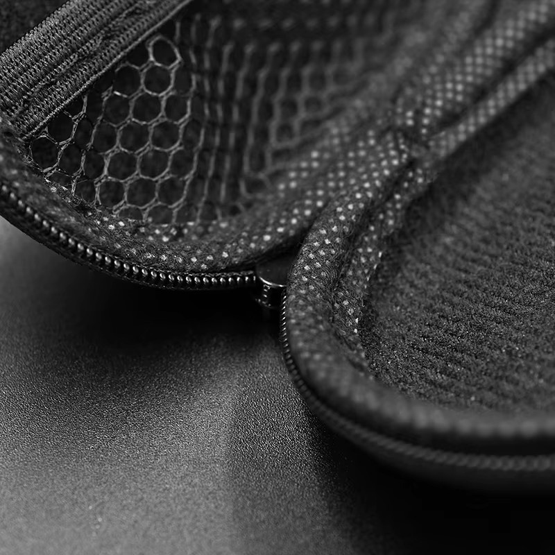 KZ Kopfhörertasche aus PU-Leder und Stoff in Schwarz, ovale und druckbeständige Aufbewahrungstasche - Bild 2