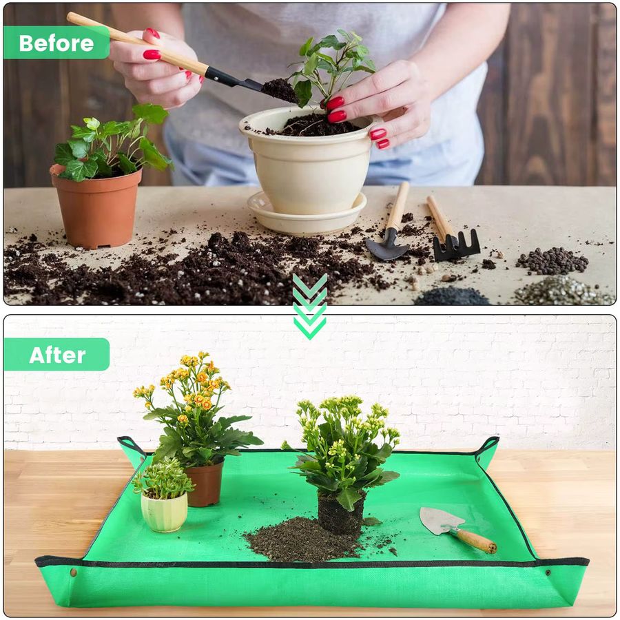 Wasserdichte Pflanzen-Umtopfmatte von LWLYBH zum Umpflanzen und für die Blumenkontrolle, zusammenklappbar für Sukkulenten und Gartentöpfe - Bild 2