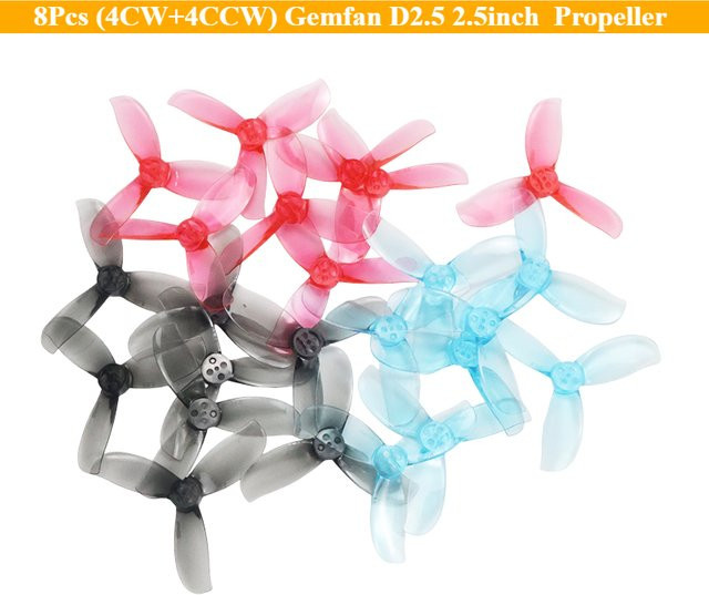 Gemfan D2.5 3-Blatt 2,5-Zoll FPV Propeller Set in Pink, 8 Stück (4CW+4CCW), 1,5mm Loch für 1404 Motoren und FPV Drohnen wie SpeedyBee BEE25 mit DJI O4 Air Unit - Bild 1