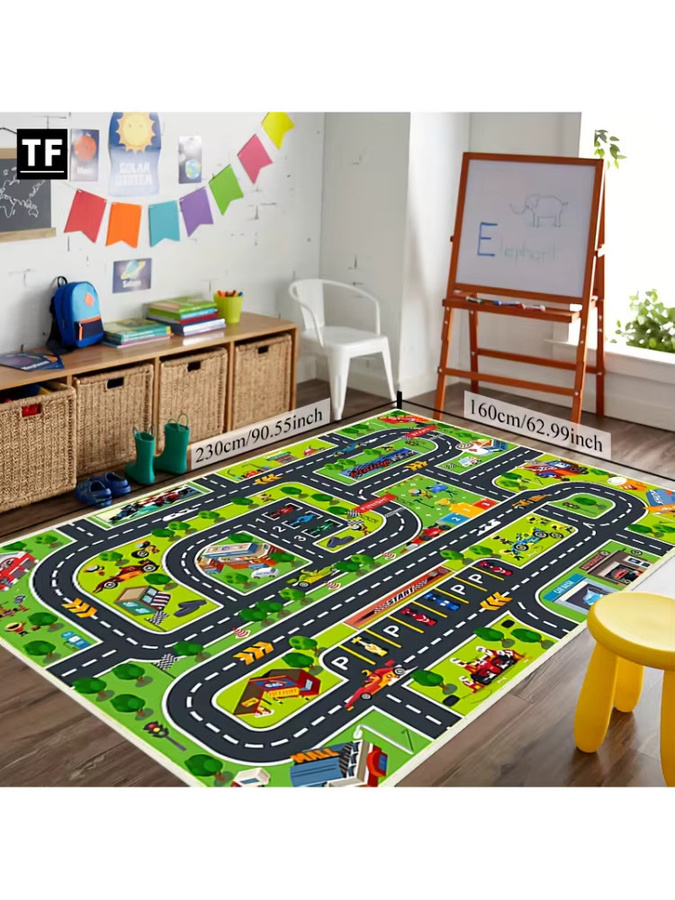 VIKAMA Micro-Urban Spielteppich mit Kinder-Motiv, rutschfest, Mehrfarbig, B: 120 cm, T: 80 cm - Bild 4
