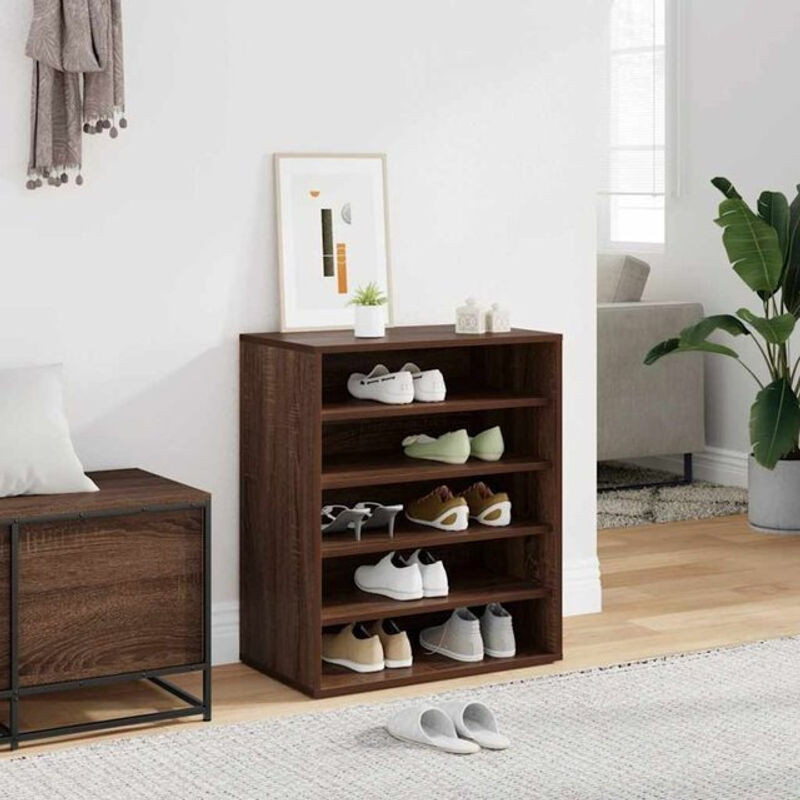 Schuhschrank Vidaxl in Braun Eichen-Optik aus Holzwerkstoff, Modern, B/T/H: 60 x 35 x 70 cm - Bild 1