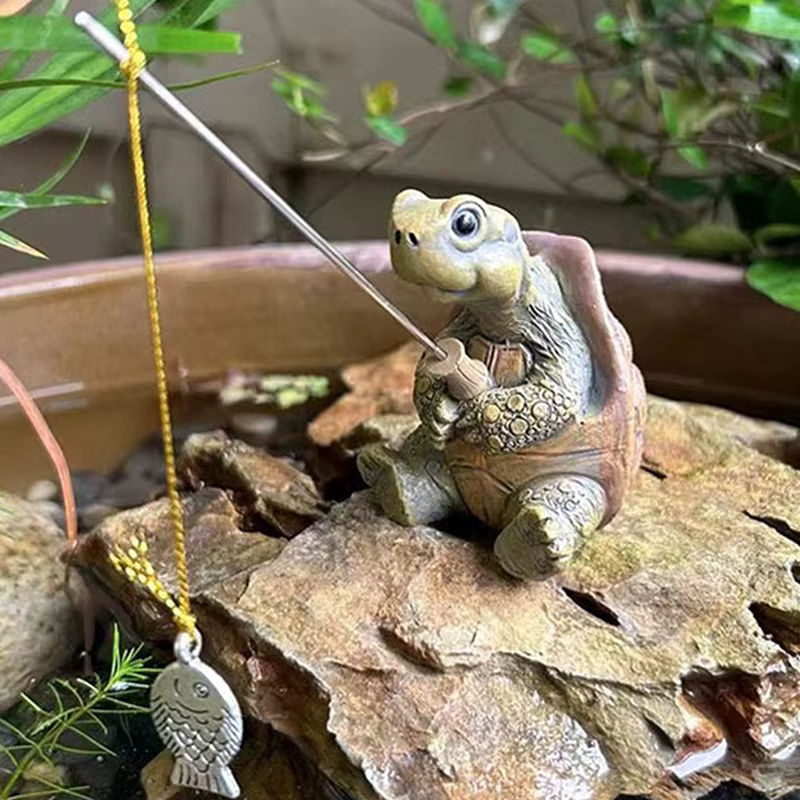 JETTING Schildkröten Statue aus Kunstharz in Braun als dekorative Tierfigur für Garten und Zuhause - Bild 5