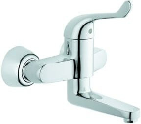 Grohe Euroeco Special Einhand-Sicherheitsmischbatterie für Waschtisch in Chrom mit schwenkbarem Auslauf, Ausladung: 19,7 cm - Bild 1