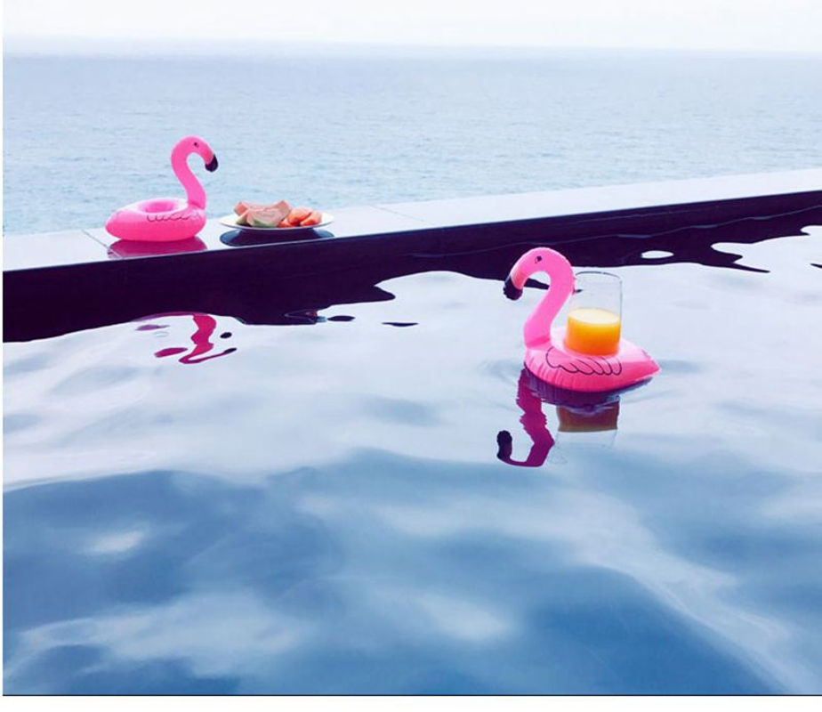 MOWIN Mini aufblasbarer Flamingo Donut Pool Schwimmring, Rosa / Pink - Bild 3