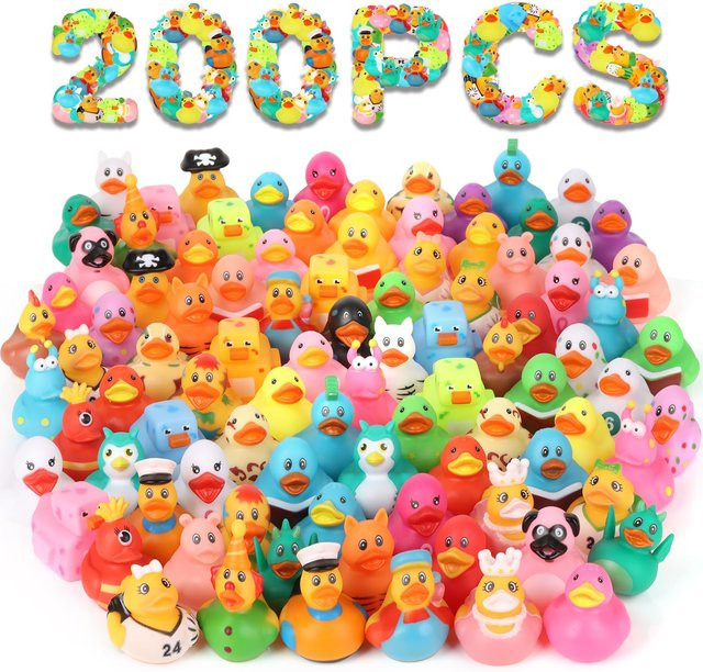 GSF Gummienten, Badespielzeug, 200er-Pack, ab 3 Jahre - Bild 1