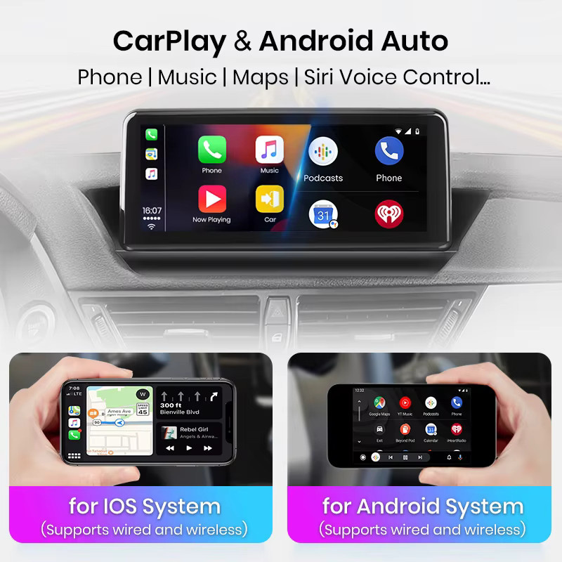 Junsun Multimedia Autoradio mit 10,25 Zoll Display für BMW X1 E84 2014-2018, Wireless Apple CarPlay, Android Auto, Bluetooth und GPS, Schwarz - Bild 3