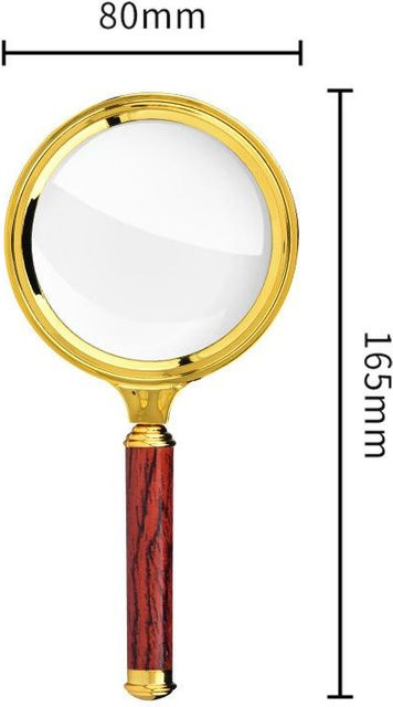 Daear Handlupe 10x, Mahagoni-Griff, goldgelb - Bild 1