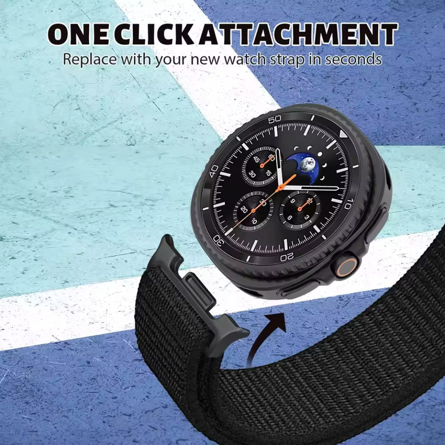 Nylonarmband für Samsung Galaxy Watch 8, Schwarz, Unisex - Bild 2