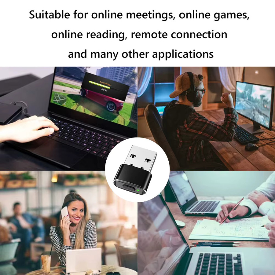 ALLOET Mouse Jiggler Automatischer Mausbewegungs-Simulator mit USB-C-Anschluss in Schwarz - Bild 4