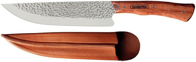 Tramontina Nomade Fleischmesser mit Leder-Etui, Silber/Braun, Klingenlänge: 19 cm, Gesamtlänge: 33,4 cm - Bild 1
