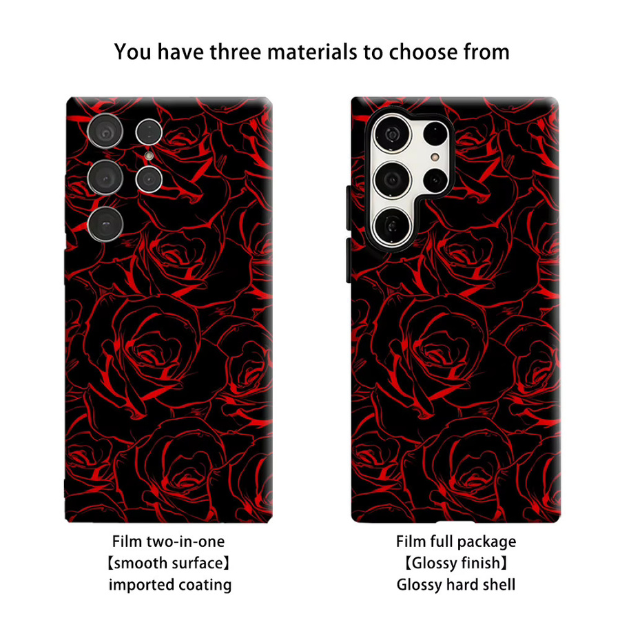 Crimson Rose Stoßfeste Doppelschicht Handyhülle für Samsung Galaxy S25 Ultra, S24 und S23 Ultra Plus - Bild 2