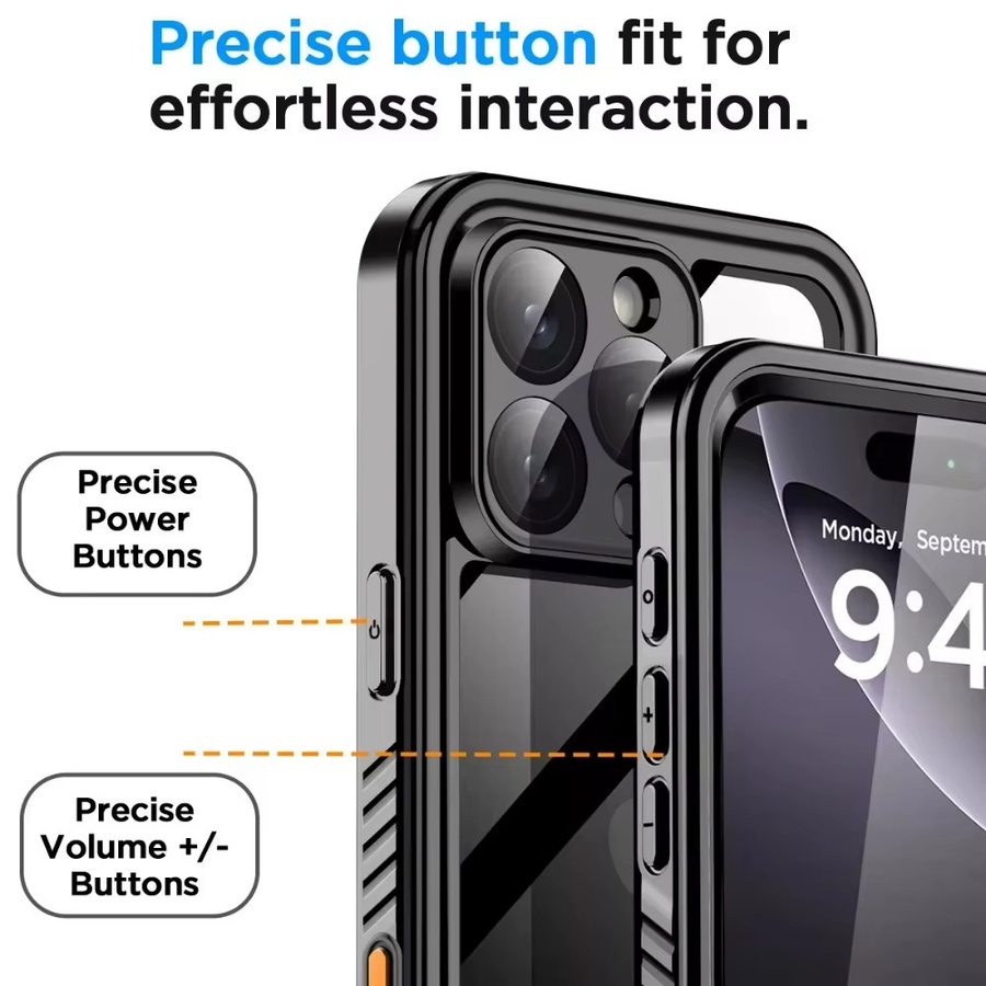 Wasserdichte iPhone Schutzhülle aus Aluminium mit IP68 Zertifizierung für Unterwasseraufnahmen in Schwarz - Bild 4