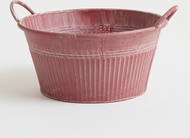BLUME2000 Zink-Übertopf Antik in Berry Red, B/T/H: 15,6 x 15,6 x 14,0 cm - Bild 1