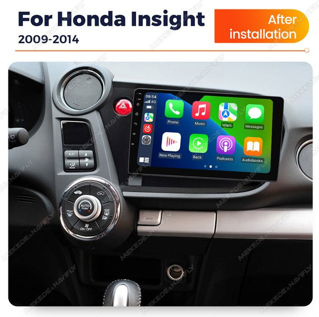 NAVIFANS Android 14 Autoradio mit 9 Zoll QLED Display für Honda Insight 2 2009-2014, Wireless CarPlay, GPS-Navigation und Bluetooth, Schwarz - Bild 1