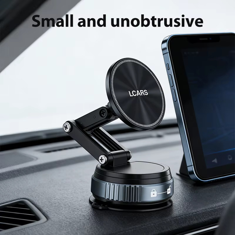Lcars Auto-Handyhalterung mit 360-Grad-drehbarem Magnetkopf und Dual-Mode-Vakuumsaugnapf in Schwarz - Bild 4