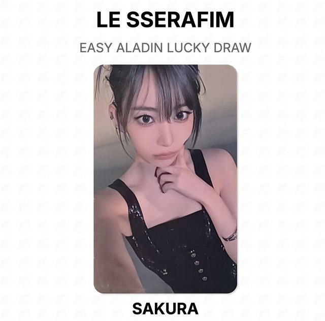 LE SSERAFIM EASY ALADIN Glücksziehung Offizielle Fotokarte SAKURA, Einzelfigur - Bild 1