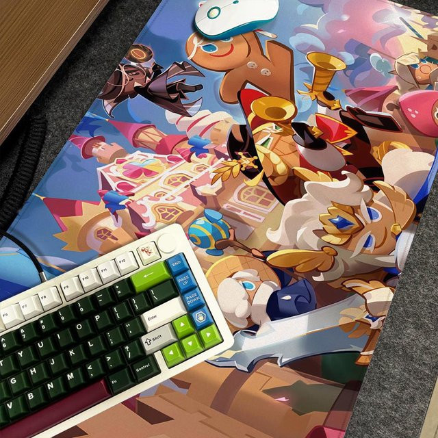 C-Cookie Run Kingdom Mauspad XXL rutschfeste Gamer-Tastaturunterlage mit HD-Art Design in Schwarz und Multicolour, B/T: 90 x 40 cm - Bild 1