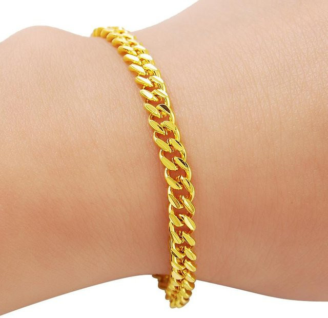 Wucifang Jewelry Armband 24K Gold, kubanisch, Damen & Herren - Bild 1