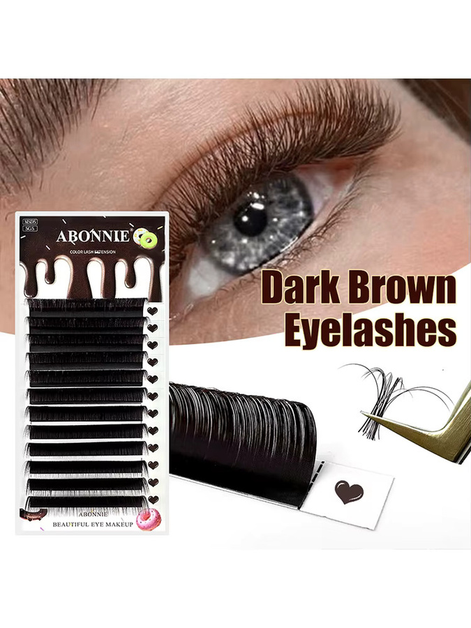 ABONNIE Einzelwimpern, Dunkelbraun, Klassische Wimpernverlängerung - Bild 7
