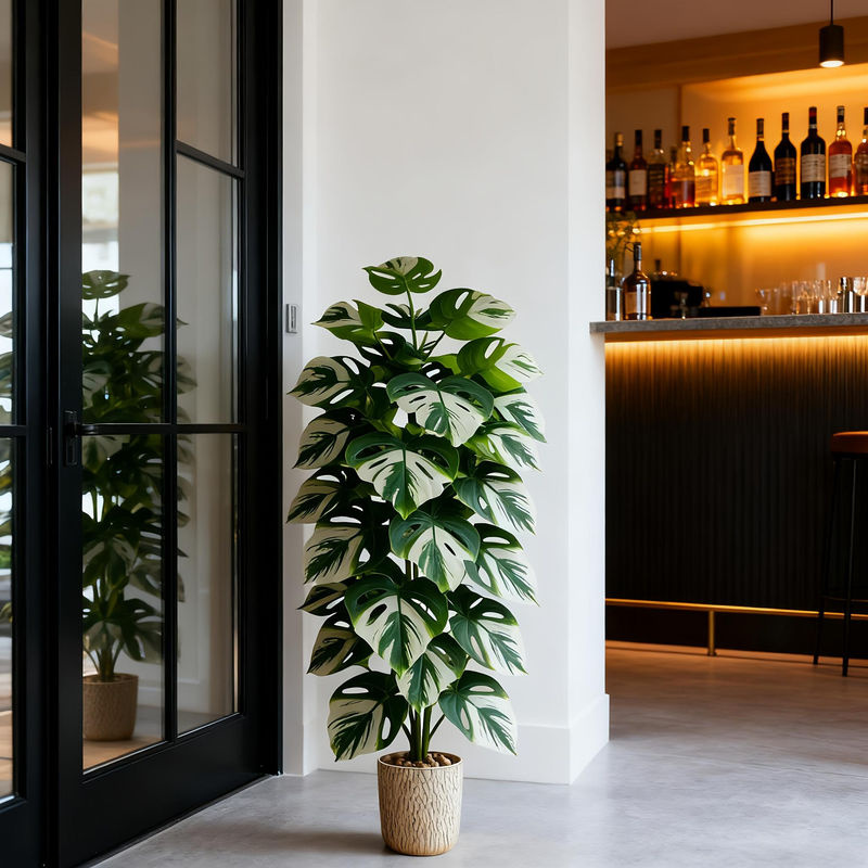 Künstliche Monstera Pflanze von TUYUE in Grün, 120 cm Höhe, mit 24 Blättern aus Kunststoff - Bild 5