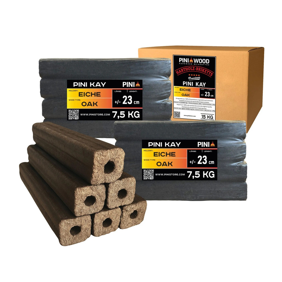 PINI Kay Eichenholzbriketts mit Zugloch, 15 kg - Bild 2