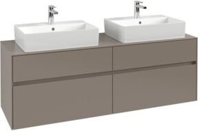 Villeroy & Boch Waschtischunterschrank Collaro für 2 Waschtische in Wine Red, Wandmontage, B/H/T: 160 x 54,8 x 50 cm - Bild 1